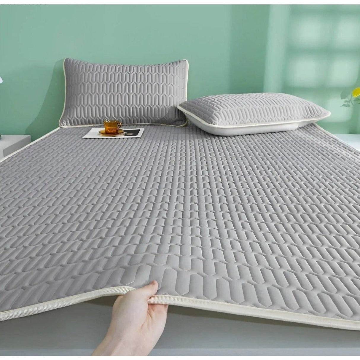 CoolDream Set - Latex Kylmadrass Set med Kuddöverdrag Carvallo