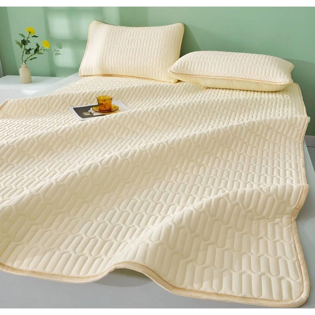 CoolDream Set - Latex Kylmadrass Set med Kuddöverdrag Carvallo