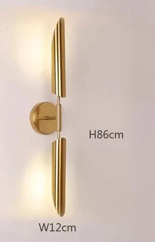 GoldenGlow – Minimalistisk LED Vägglampa för Vardagsrum & Sovrum Carvallo