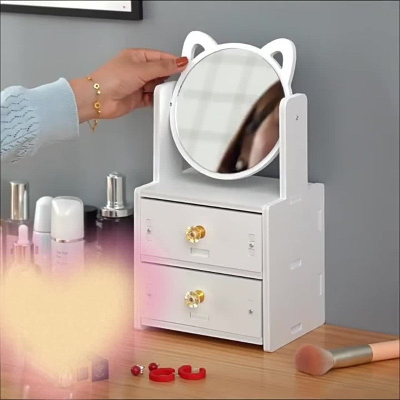 Purrfect Glow Makeup Mirror – Söta kattöron med förvaring för en snygg rutin MILA Sverige