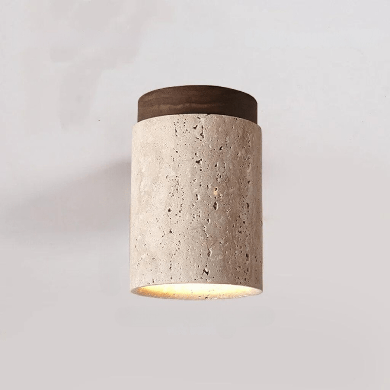 Travertin Hänglampa | Natursten | Minimalistisk Design | E27 Kompatibel Carvallo