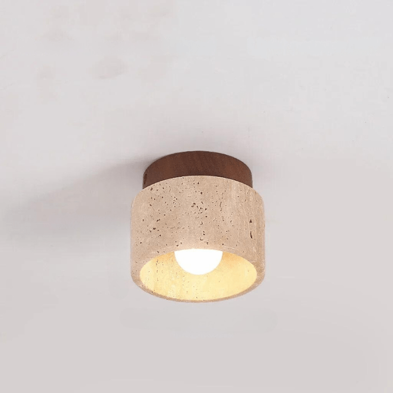 Travertin Hänglampa | Natursten | Minimalistisk Design | E27 Kompatibel Carvallo