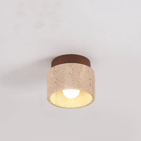 Travertin Hänglampa | Natursten | Minimalistisk Design | E27 Kompatibel Carvallo