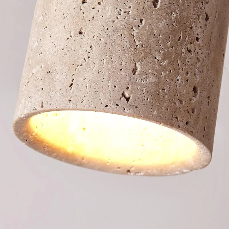 Travertin Hänglampa | Natursten | Minimalistisk Design | E27 Kompatibel Carvallo