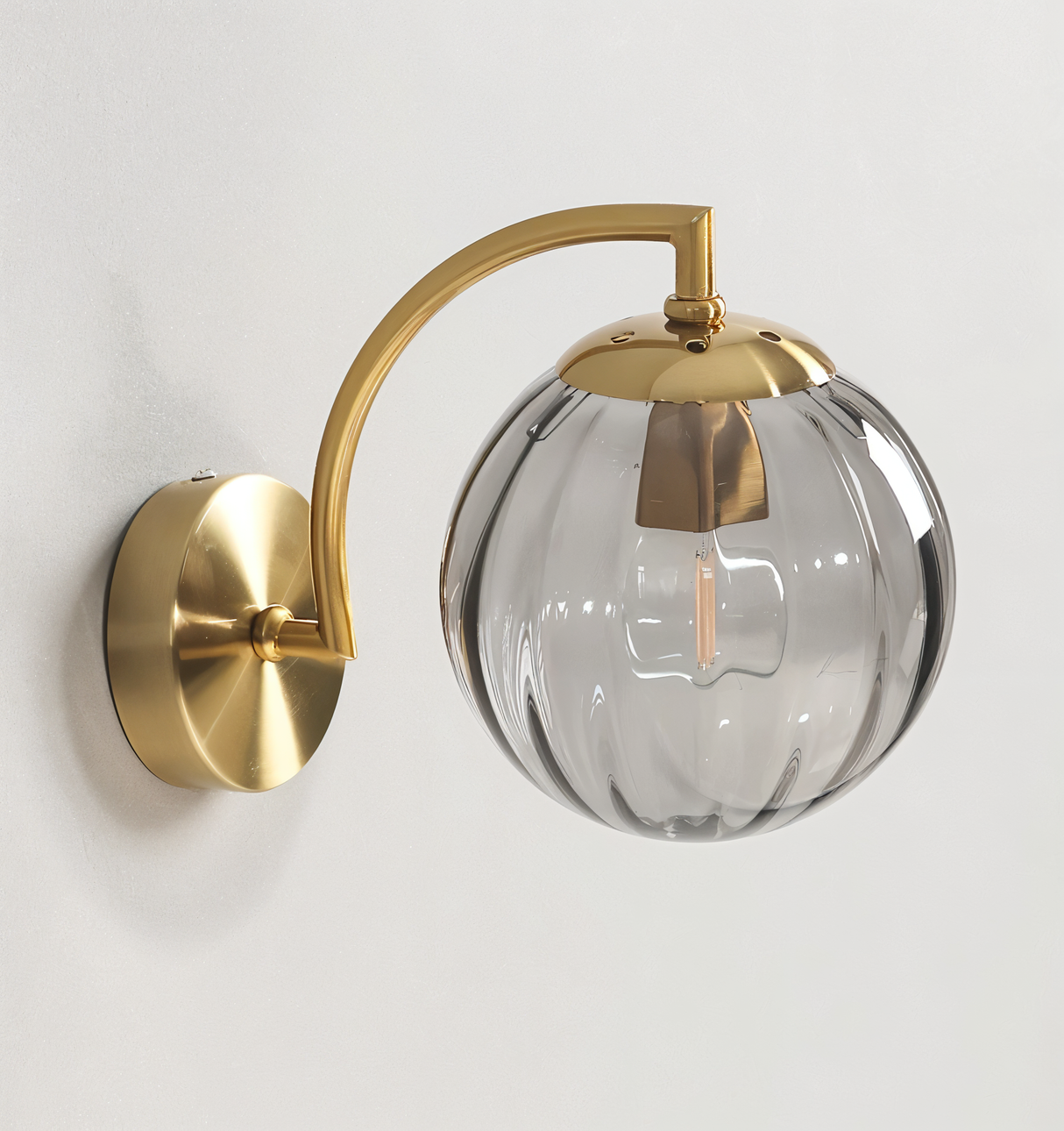 CrystGlo LED-vägglampa – Retro-glasvägglampa för mysigt, varmt ljus Carvallo