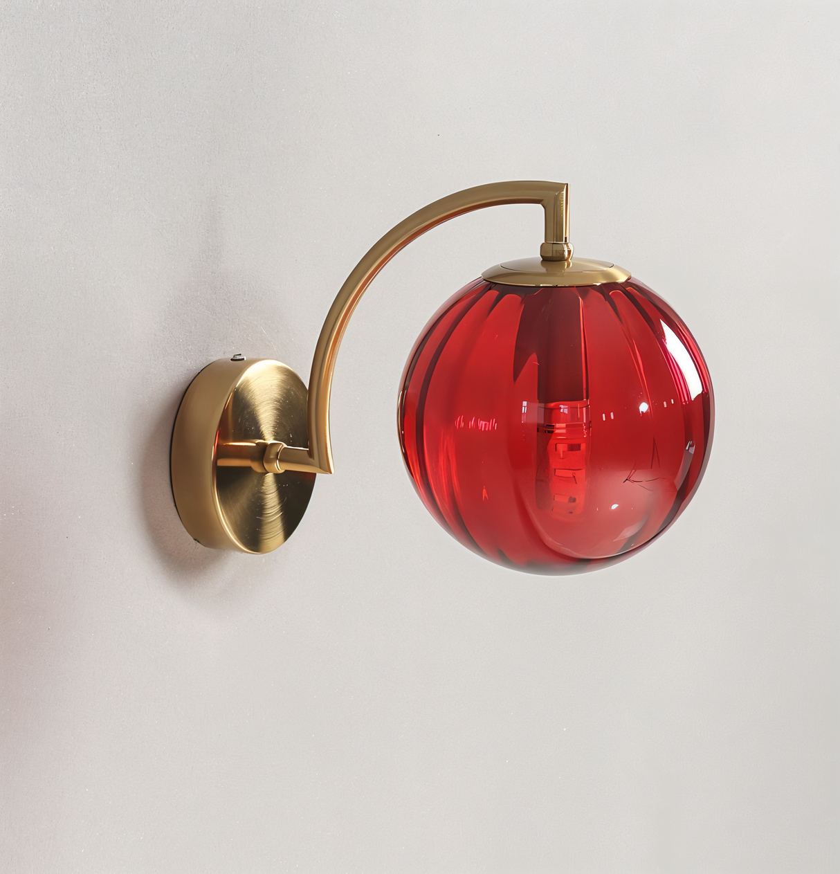 CrystGlo LED-vägglampa – Retro-glasvägglampa för mysigt, varmt ljus Carvallo