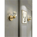 CrystalGleam Light - Lyxig Modern Guld Kristall LED Vägglampa Carvallo