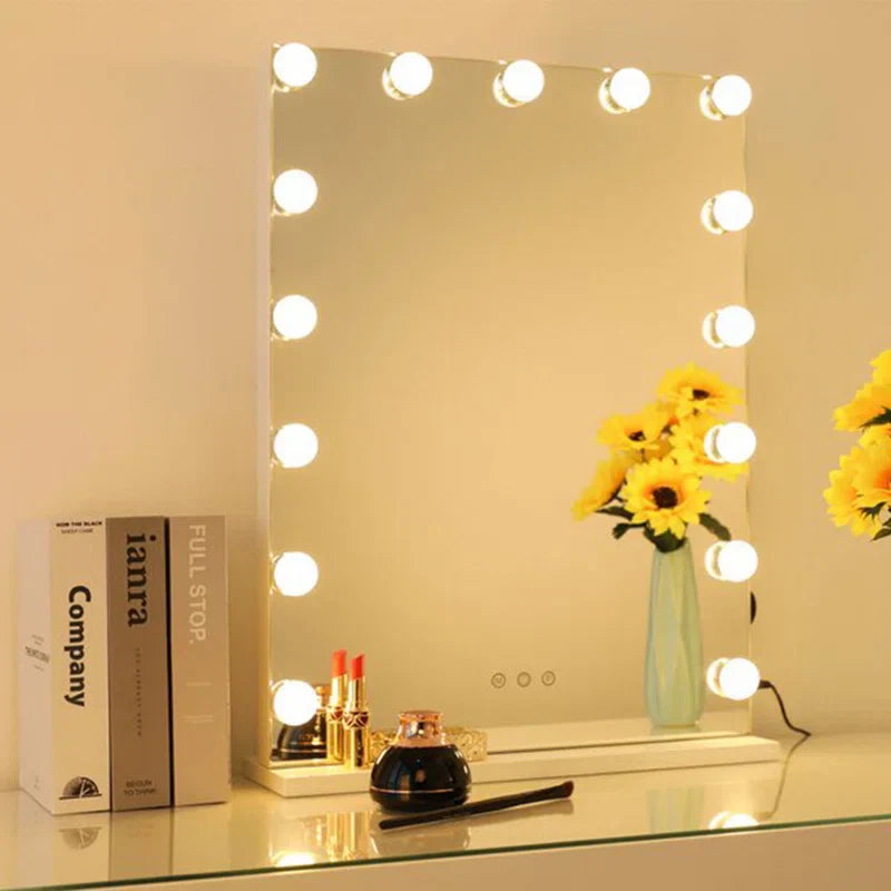 RoyaleGlow LED Makeup Mirror Lights – Dimbar & Justerbar 3-Färgers Sminkbelysning Carvallo