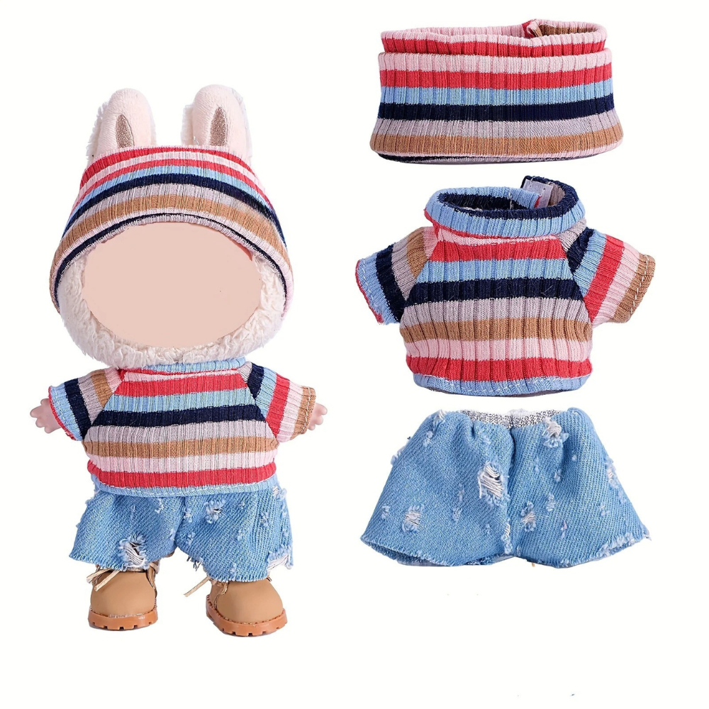 Dollskläder Stickad Outfit Set Kjol Ull Carvallo