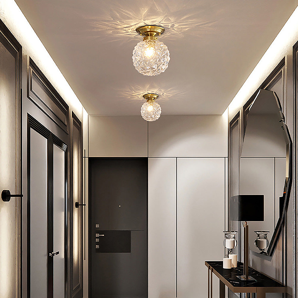 Modern Klar Glas Boll Taklampa för Hallen Carvallo