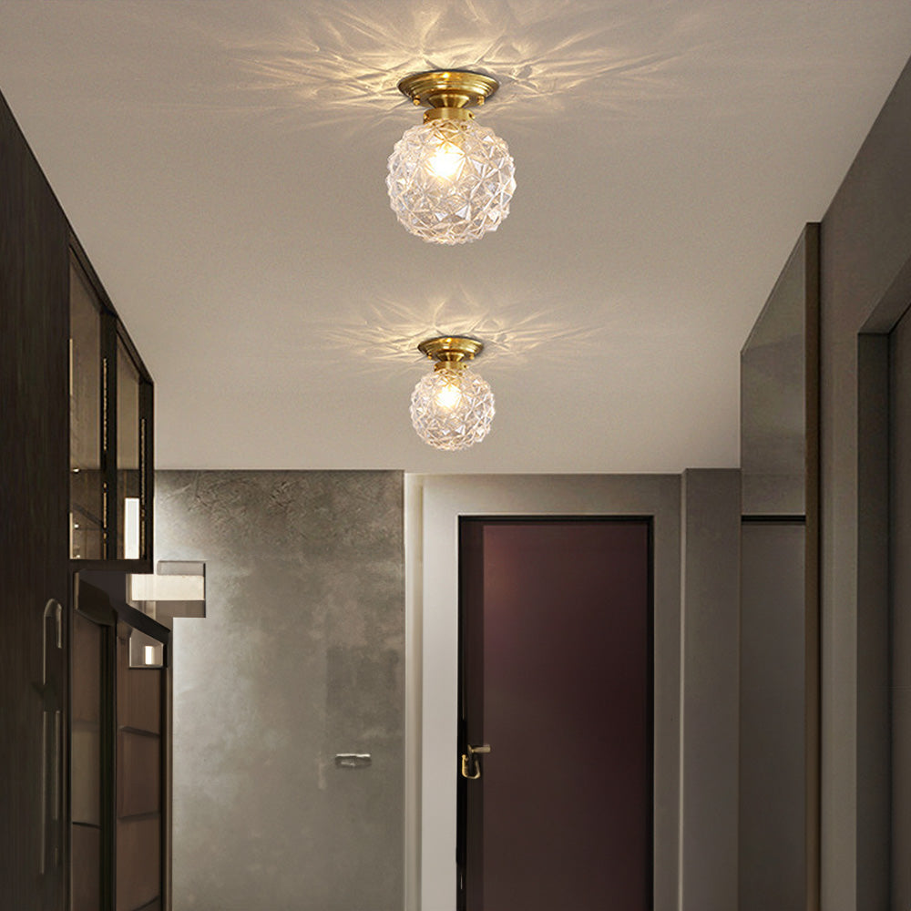 Modern Klar Glas Boll Taklampa för Hallen Carvallo