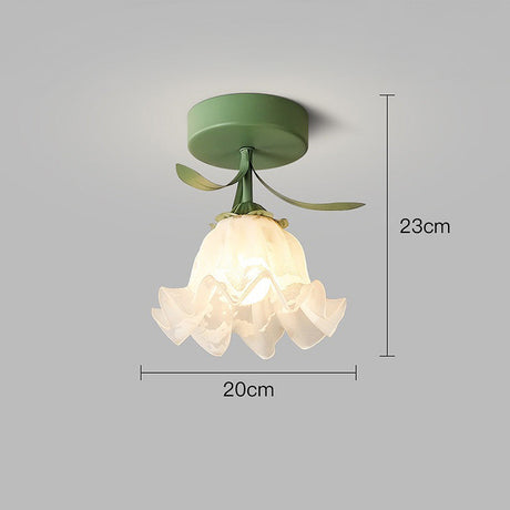 Taklampa med blommönstrad glasdiffusor Carvallo