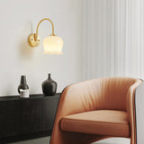 Fransk Blomma Skugga Glas Vägglampa Carvallo