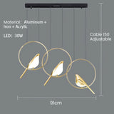 Kreativa Fåglar LED Cirkelslinga Hänglampa Carvallo