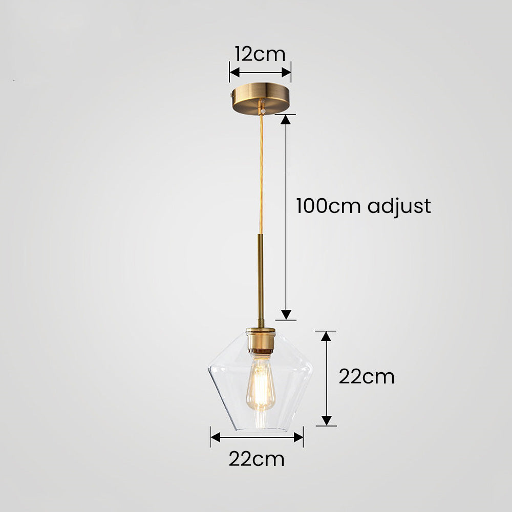 Glaspendellampa med industriell vintage stil Carvallo