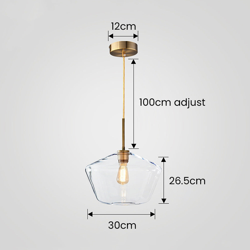 Glaspendellampa med industriell vintage stil Carvallo