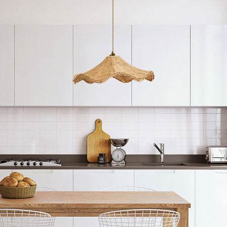 Boho Wicker Rattan Lampa i Lantstil Carvallo