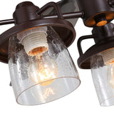 Rustik 52-tums trä takfläkt med fjärrkontroll och 3 LED-lampor Carvallo