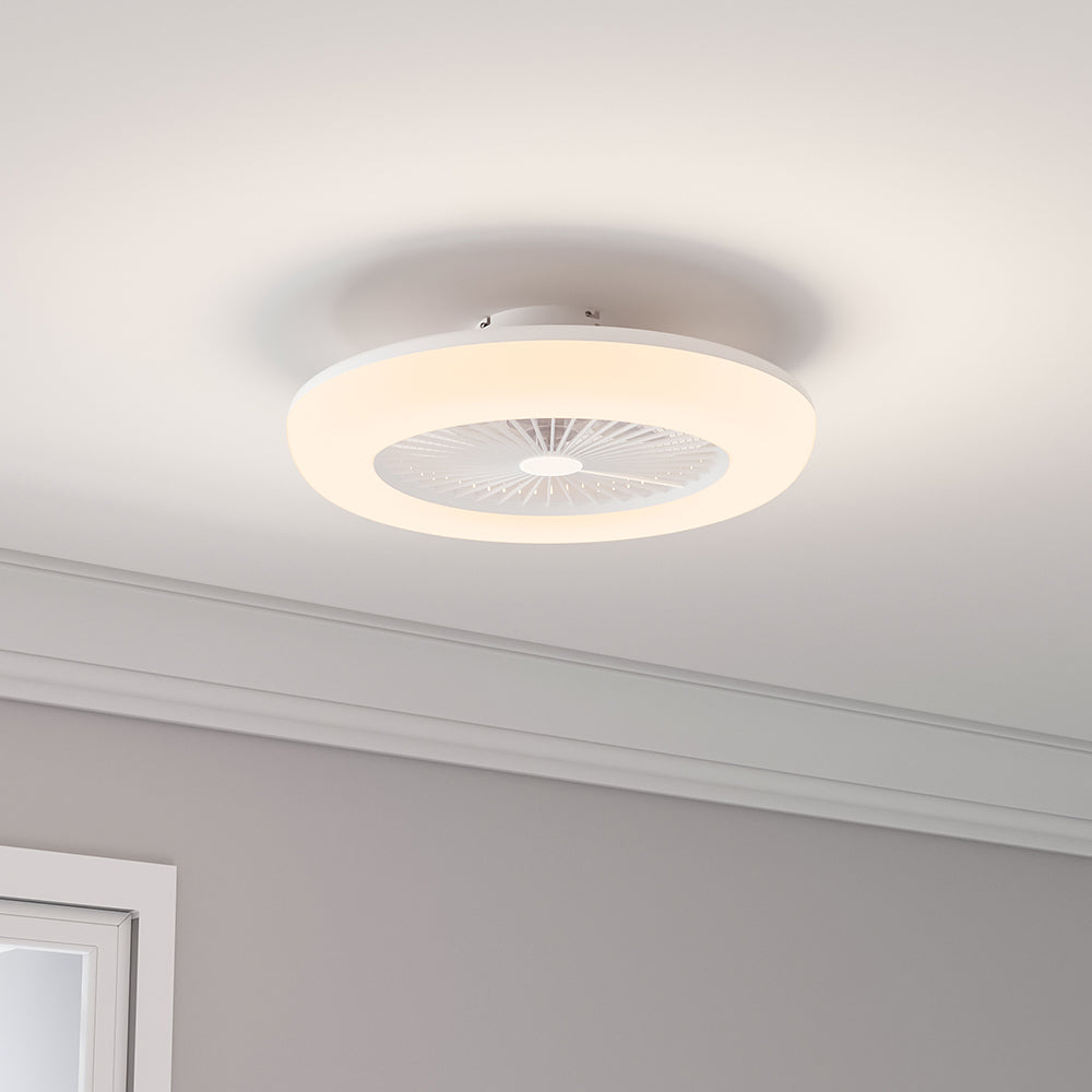 Kompakt 55 cm Takfläkt med 3 LED-ljusslägen och fjärrkontroll Carvallo