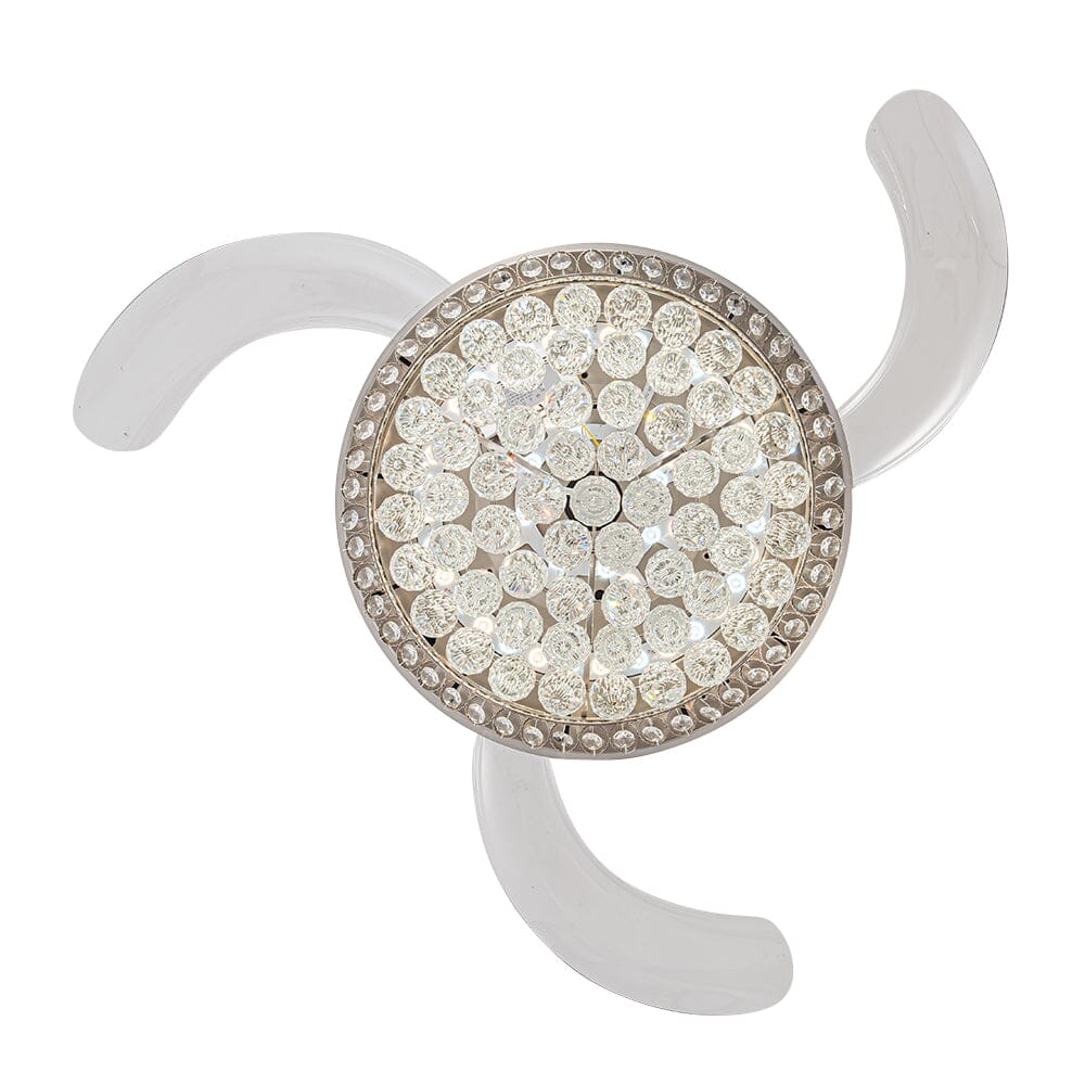 Elegant 42-tums takfläkt med kristallkrona och dimbar LED-lampa Carvallo