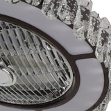 Stilren Rund Crystal LED Takmonterad Takfläkt Lampa Carvallo