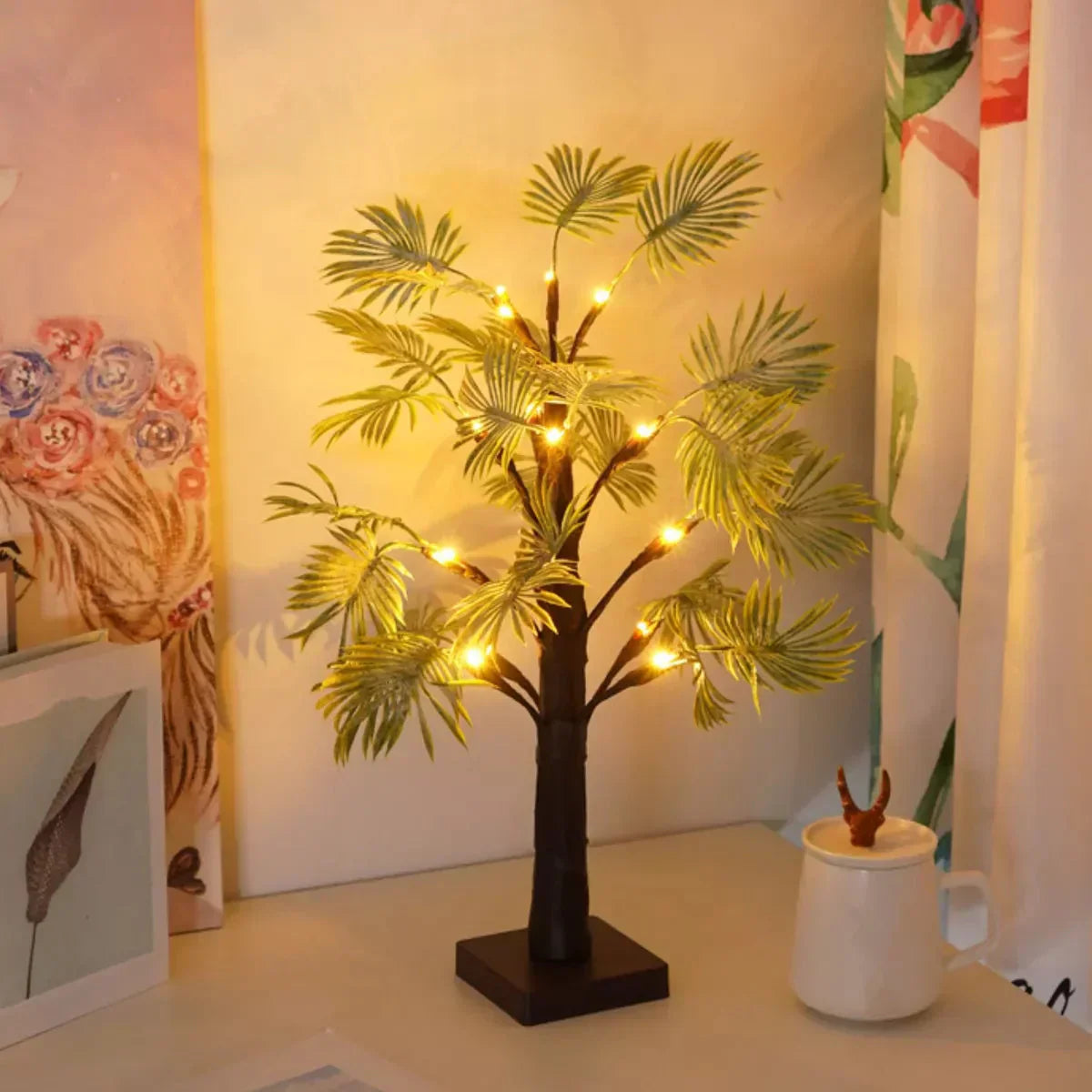Tropiska palmblad LED-lampor Carvallo