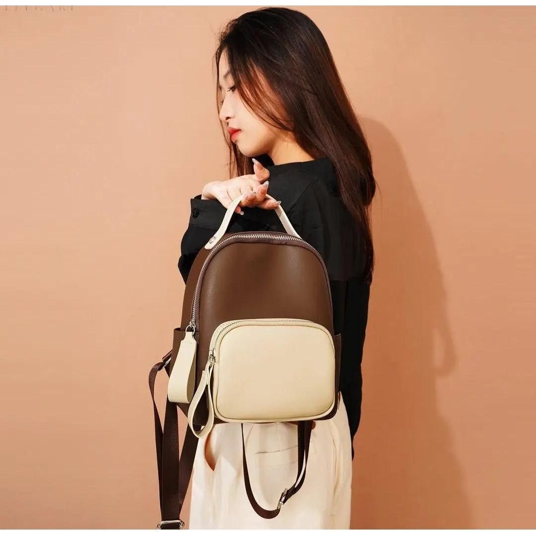 Nuvanié Lyx Dams Rucksack | Handgjord av Veganläder | Mångsidig & Stilren | I 4 Färger Carvallo