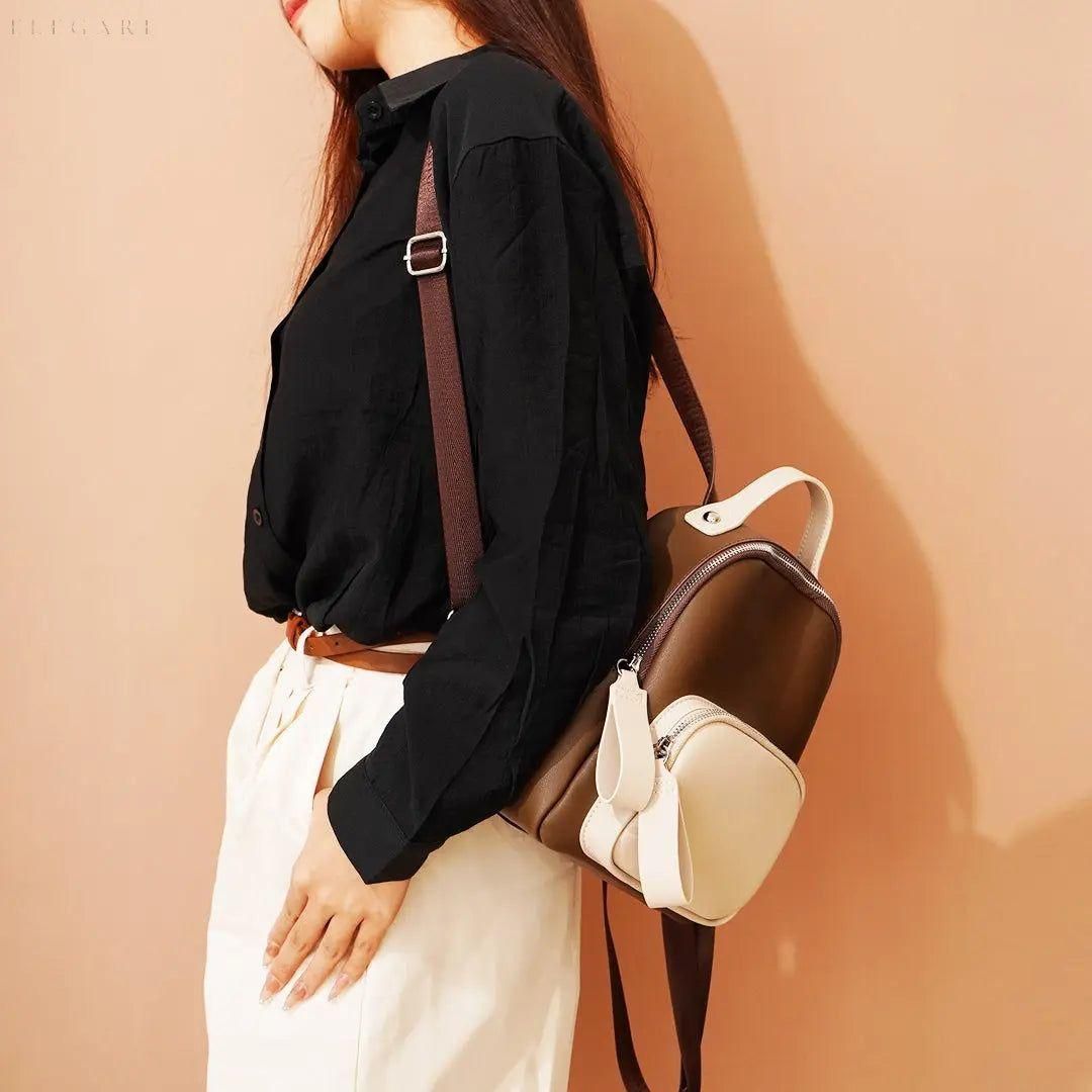 Nuvanié Lyx Dams Rucksack | Handgjord av Veganläder | Mångsidig & Stilren | I 4 Färger Carvallo