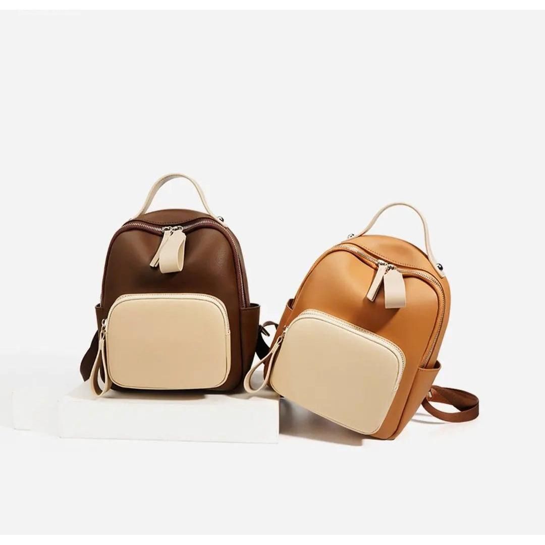 Nuvanié Lyx Dams Rucksack | Handgjord av Veganläder | Mångsidig & Stilren | I 4 Färger Carvallo