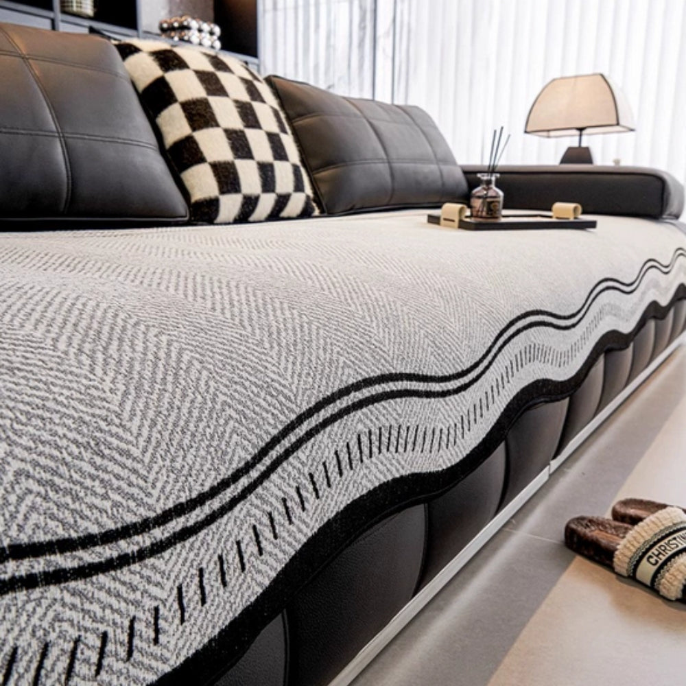 Modern Wave Antislip Sofföverdrag Carvallo