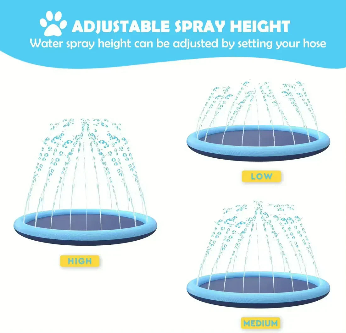 Pawellure Splash Pad för Hundar & Barn – Antiskid Sommar Sprinkler Mat för Utomhusskoj Carvallo