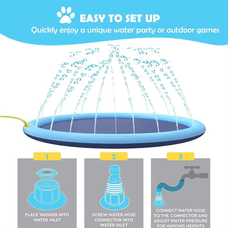 Pawellure Splash Pad för Hundar & Barn – Antiskid Sommar Sprinkler Mat för Utomhusskoj Carvallo