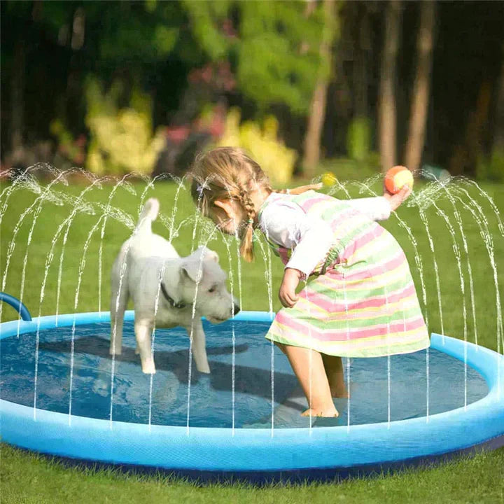 Pawellure Splash Pad för Hundar & Barn – Antiskid Sommar Sprinkler Mat för Utomhusskoj Carvallo