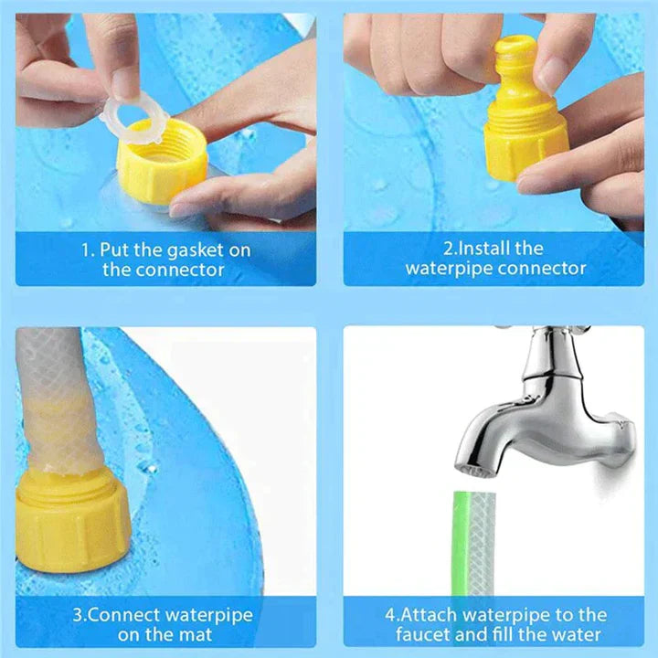 Pawellure Splash Pad för Hundar & Barn – Antiskid Sommar Sprinkler Mat för Utomhusskoj Carvallo