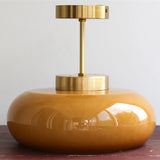 11" Mid-Century Stil Semi Flush Taklampa med Orange Glas Skärm Carvallo