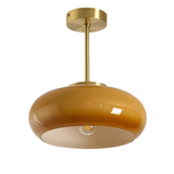 11" Mid-Century Stil Semi Flush Taklampa med Orange Glas Skärm Carvallo