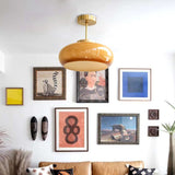 11" Mid-Century Stil Semi Flush Taklampa med Orange Glas Skärm Carvallo