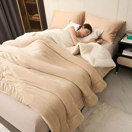 DoubleComfortfilt - Mysig varm dubbel lager fleecefilt Carvallo