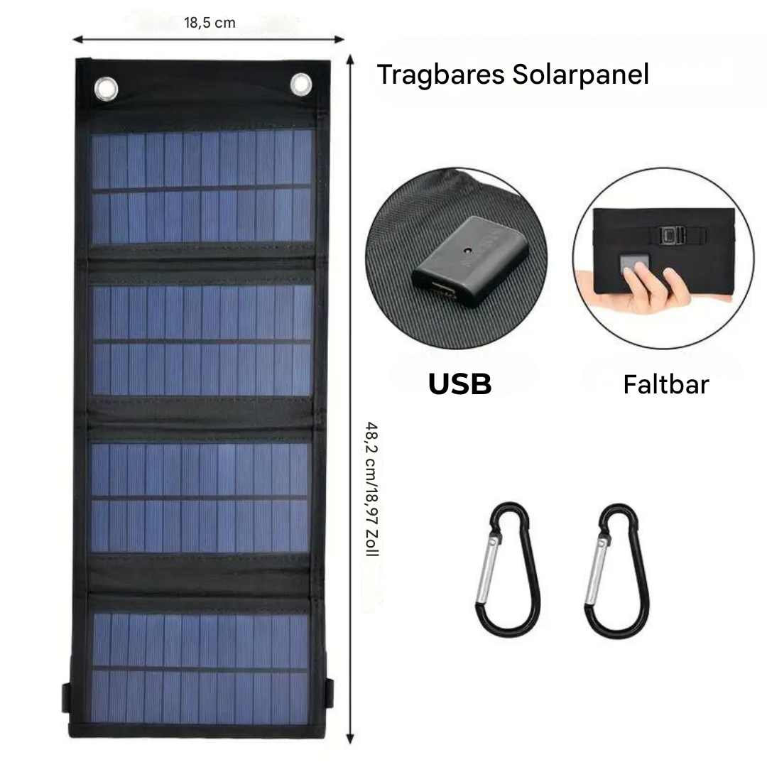 UltraSlim Solar Charger Pro – Hopfällbar powerbank för camping och nödbatterier MILA Sverige