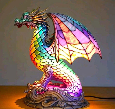 Animal Färgat Glas Bordslampa Ornament Carvallo