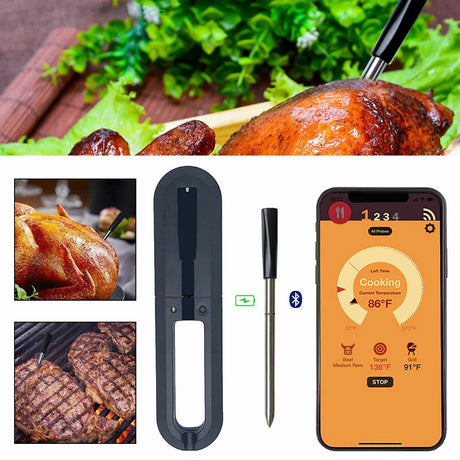 Trådlös Smart Kötttermometer – Precist Laga Mat med Smartphone-Integration Carvallo