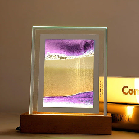 DriftGlow Ljus - 3D Glas LED Sandkonst Rörligt Nattljus Carvallo