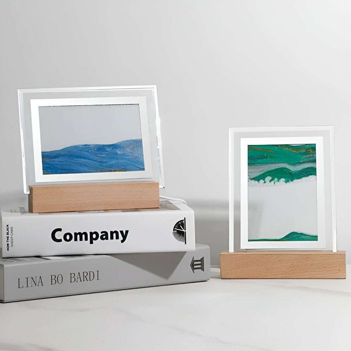 DriftGlow Ljus - 3D Glas LED Sandkonst Rörligt Nattljus Carvallo