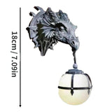 Royallure Dragon Head Wall Mount Hanging Lamp - 18 cm Unik Fantasi Dekor Carvallo