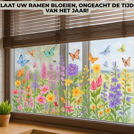 FloraCling – Återanvändbara blommiga fönsterklistermärken | Statiska glasdekaler MILA Sverige