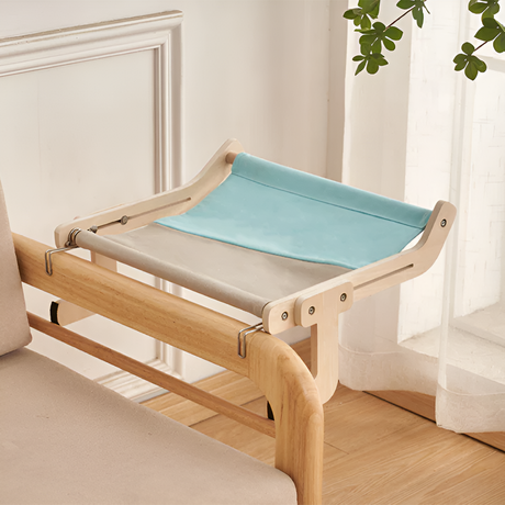 PurrLounge Hängmatta - Elegant Trä Hängmatta Säng för Katter Carvallo