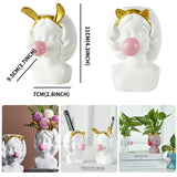 Söt Bubbelgum Flicka Keramisk Ansiktsvase för Leken Heminredning Carvallo