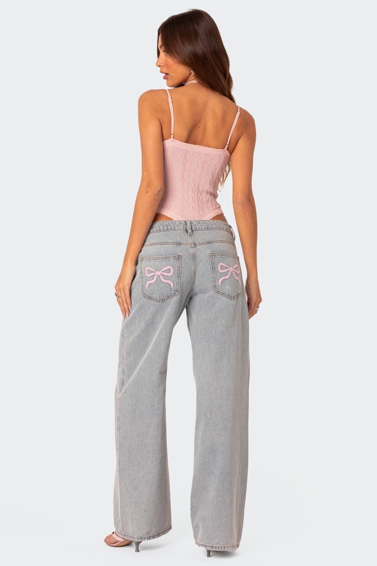 Dam Flared Jeans Stilren Åndbar Stretch Denim