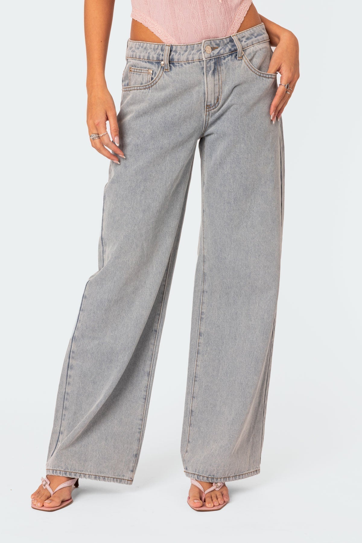 Dam Flared Jeans Stilren Åndbar Stretch Denim