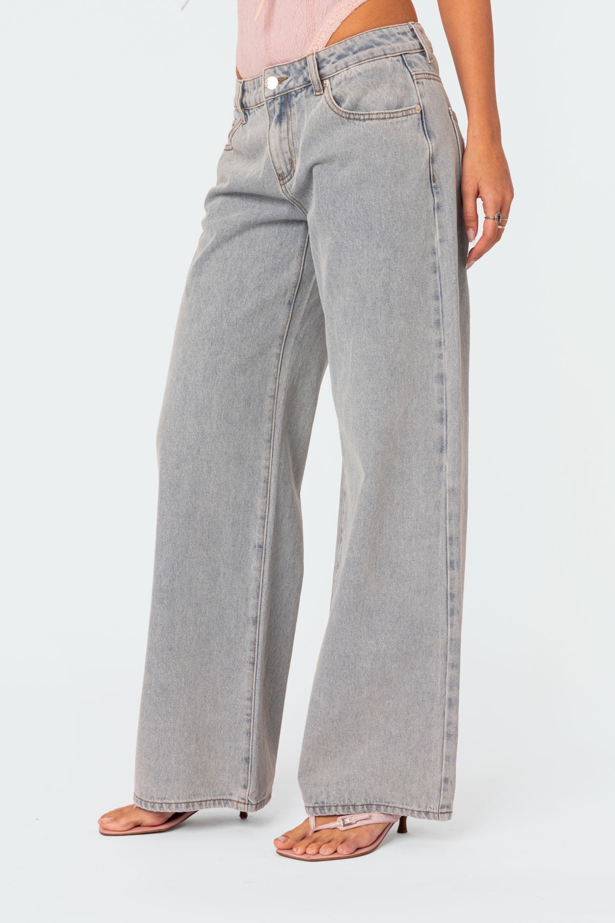 Dam Flared Jeans Stilren Åndbar Stretch Denim